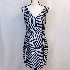 Stylish Black and White Striped Dress